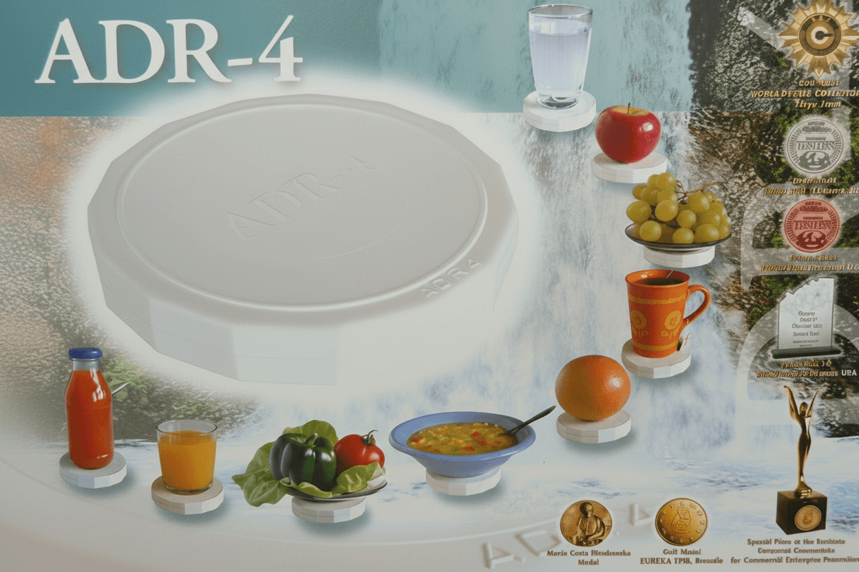 box of ADR Systems ADR-4 Food and Beverage Harmonizer disk showing many foods and beverages on disks