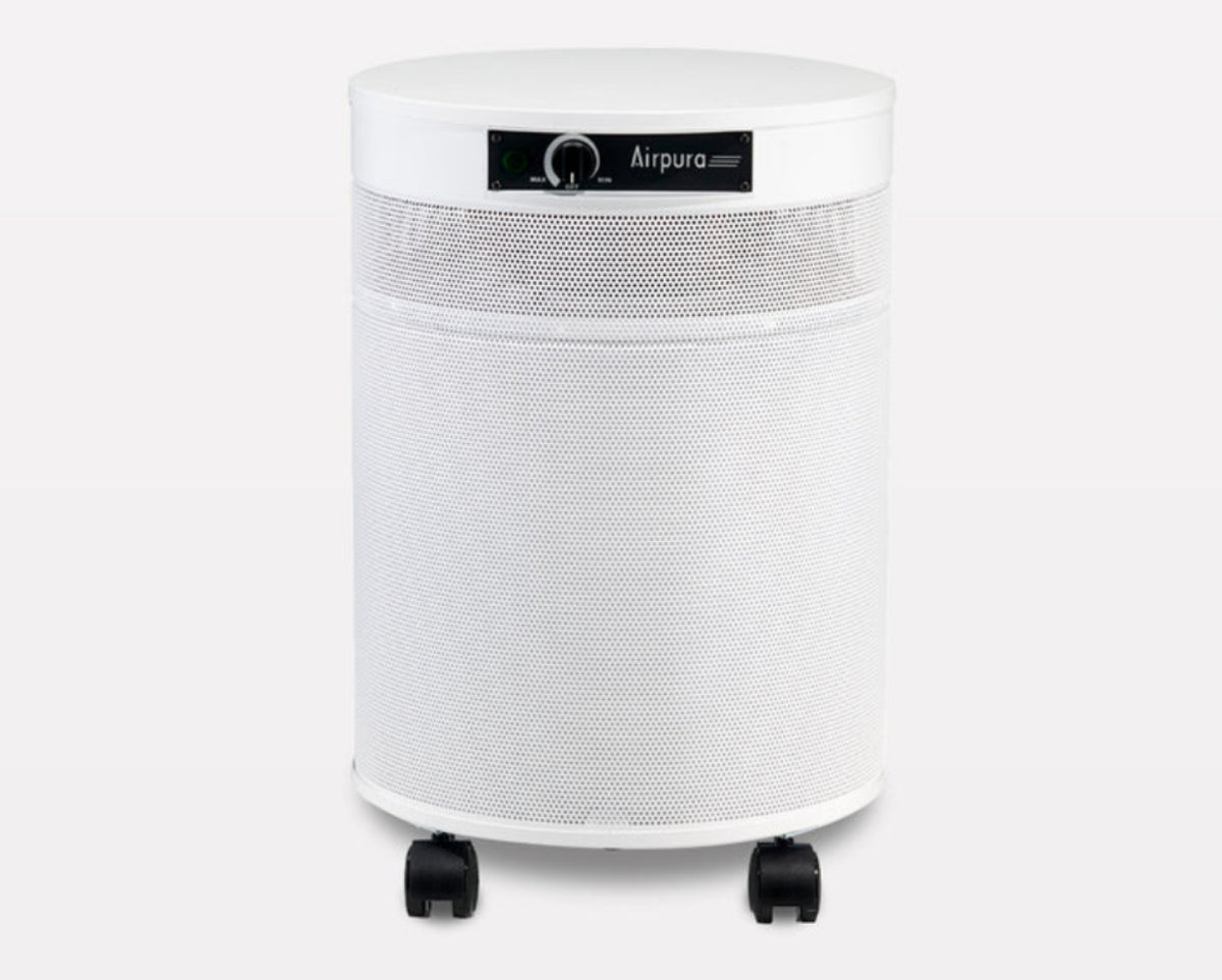 Airpura I600 Air Purifier featuring Medical Grade HEPA Filtration and Clinical Air Quality on a white background.