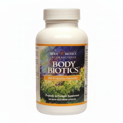 Body Biotics supplement bottle on a white background