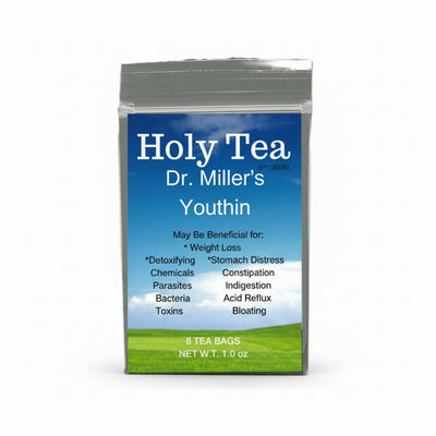 Pack of Dr. Miller's Holy Tea Youthin on a white background