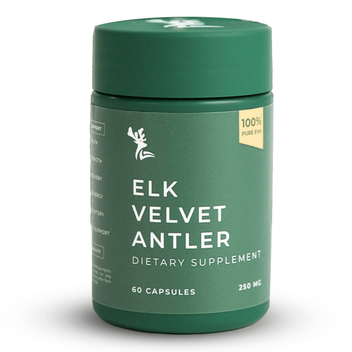 Elk Velvet Antler Capsules, a natural joint and performance support dietary supplement with 60 capsules.