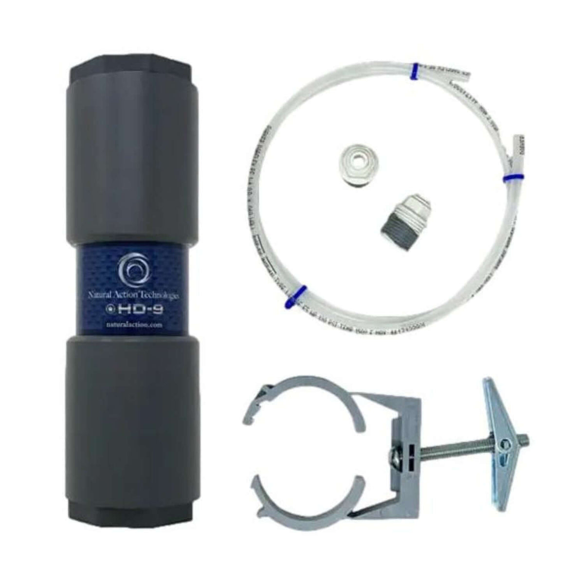 Vortex Water Revitalizer components including the Fixed Structured Water Unit and installation accessories.