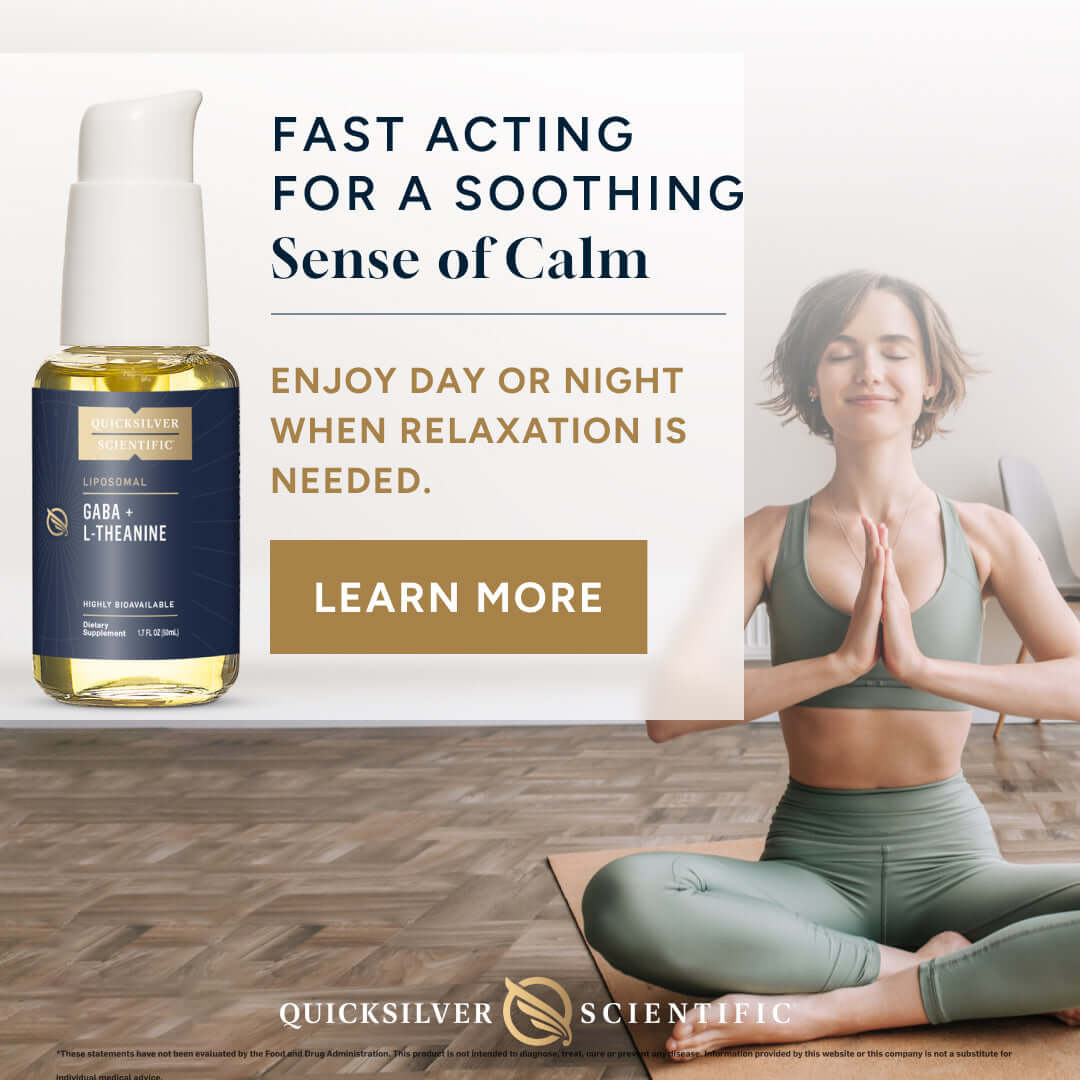 Liposomal Gamma-aminobutyric Acid with L-Theanine supplement in a calming setting for mental clarity and relaxation.