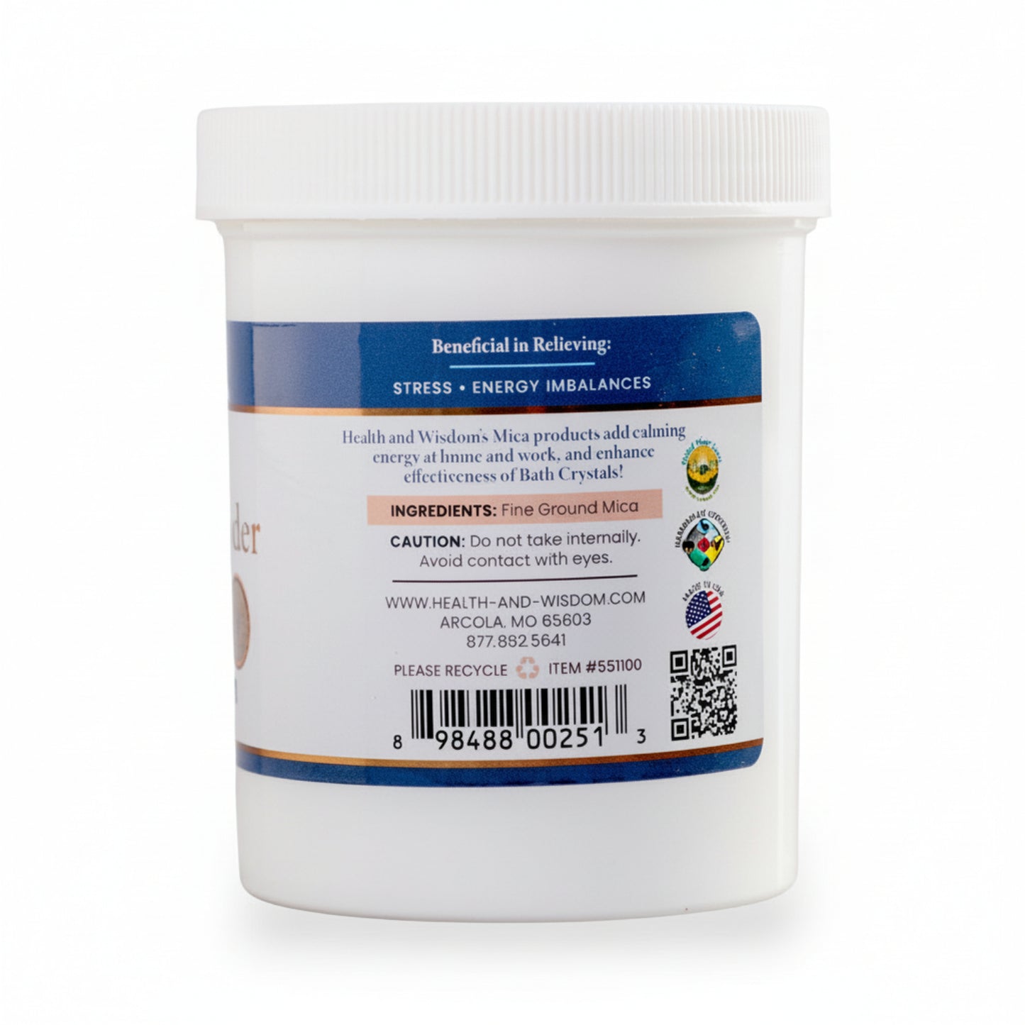 White container with label on a white background