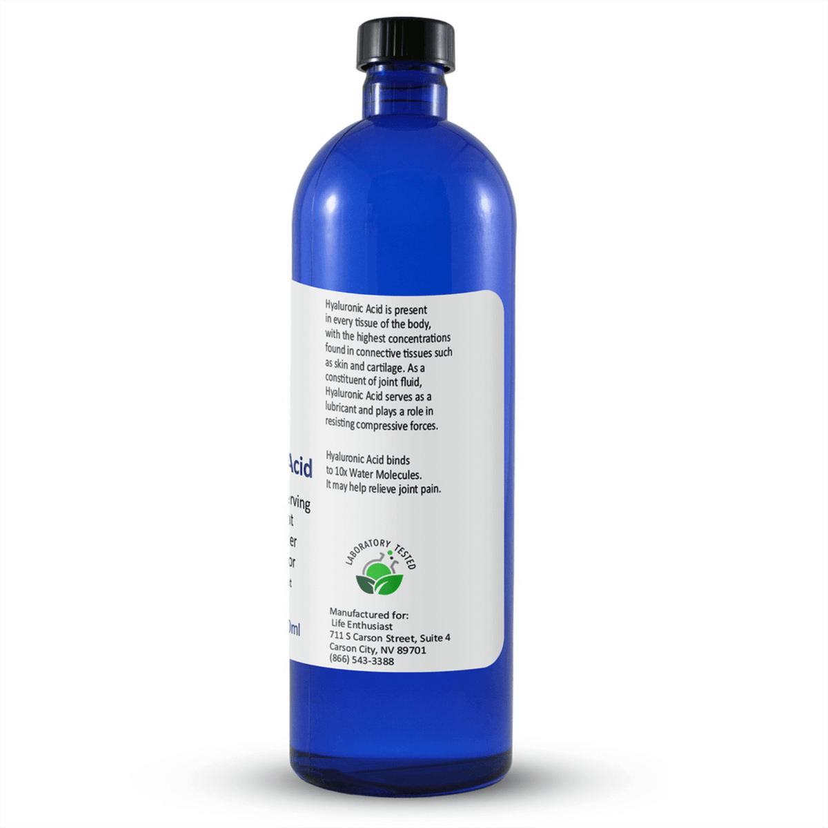 Hyaluronic Acid Liquid bottle supporting Increase Collagen Production and joint health.