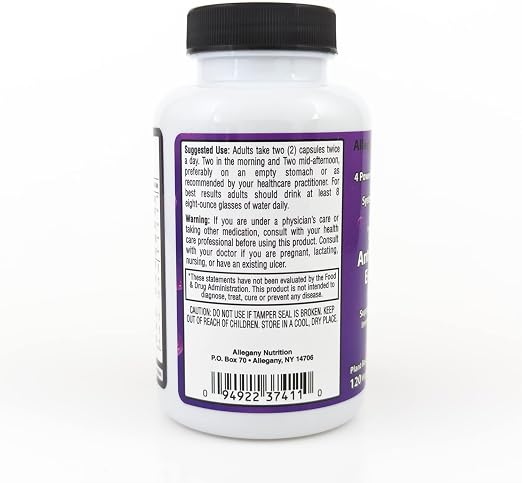 Daily Antioxidant Enzyme by Allegany Nutrition - Instructions Label Bottle white background