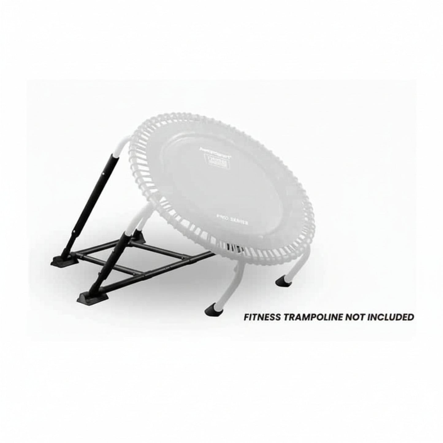 Fitness trampoline accessory on a white background with text indicating it is not included.