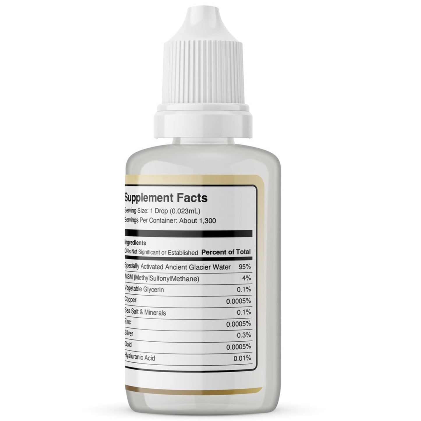 Supplement bottle with label on a white background