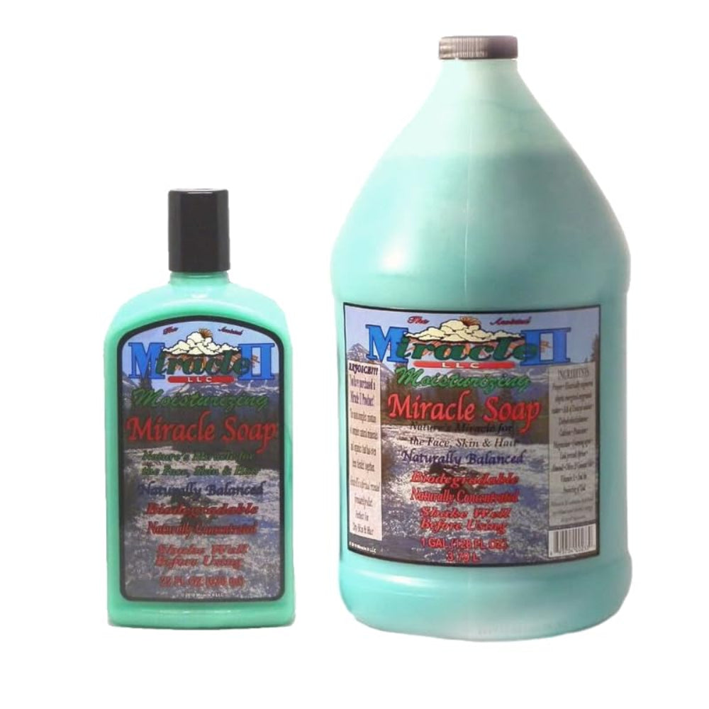 Moisturizing Miracle Soap - Concentrated Plant Based Moisture in bottle and jug for nourishing skin and hair.