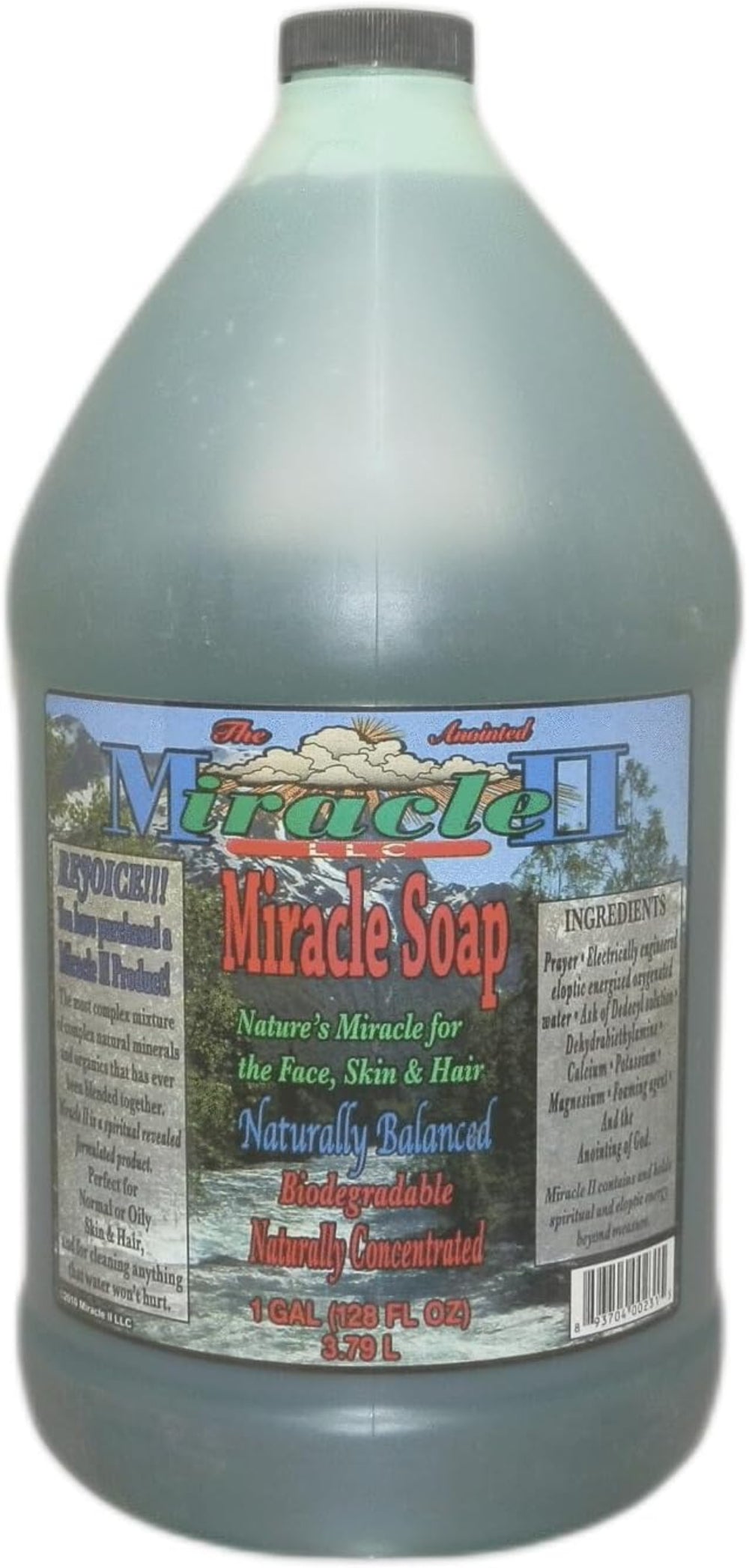 Miracle Soap - Natural Soap Concentrate bottle, versatile cleaning solution for face, skin, hair, and household use.