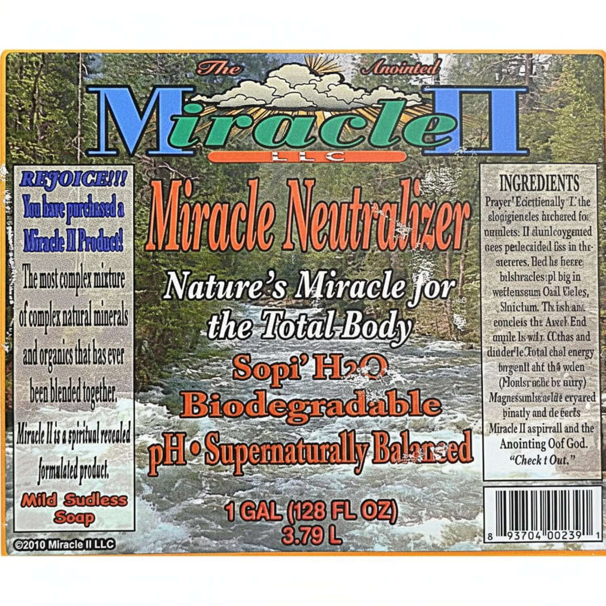 Miracle Neutralizer Powder with Natural Alkaline Minerals ingredients, biodegradable and supernaturally balanced.