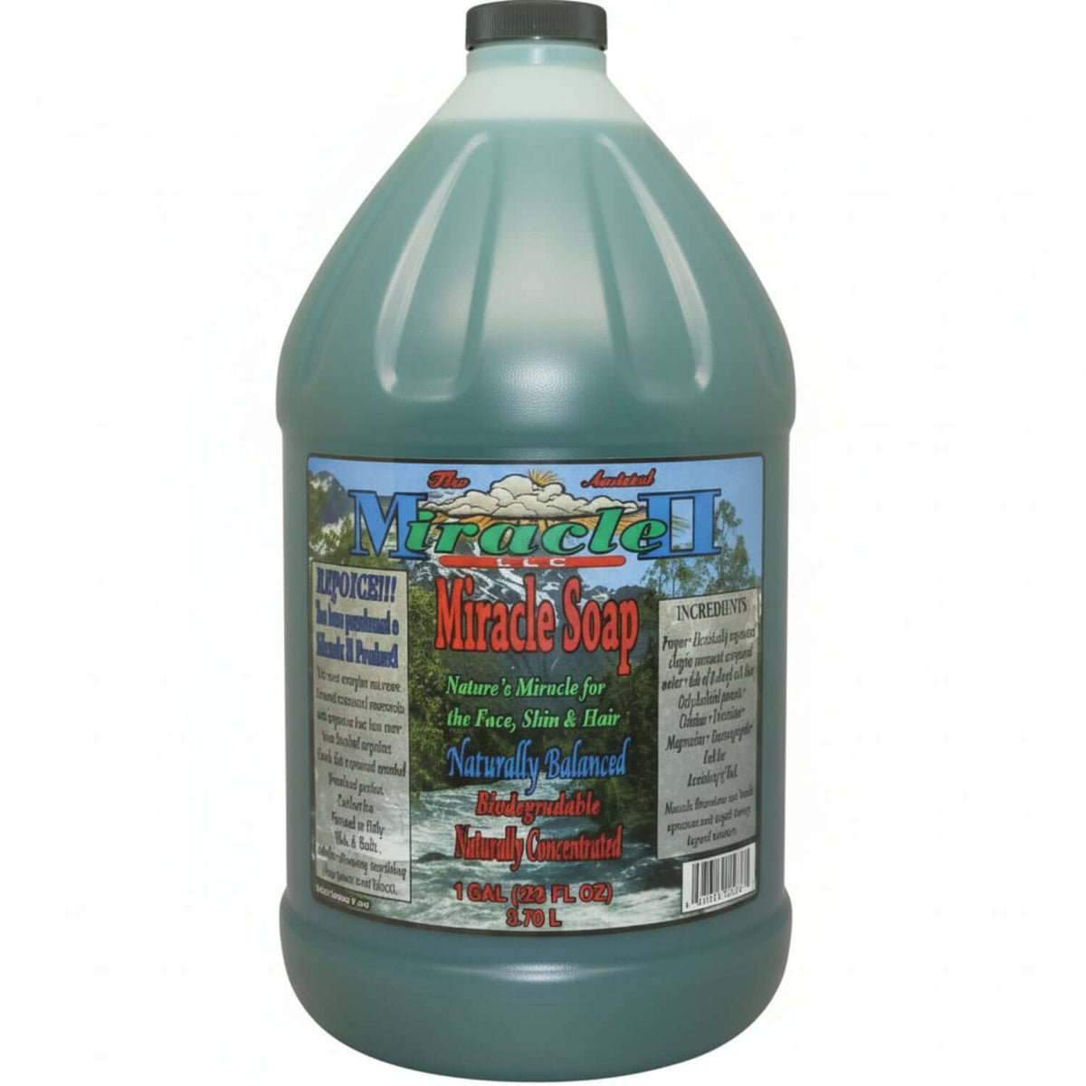 Miracle Soap (Non Foaming) - Natural Soap Concentrate in a gallon bottle, ideal for skin, hair, and household cleaning.