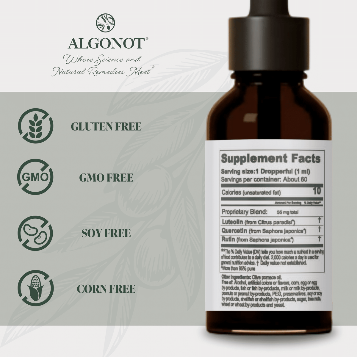 NeuroProtek-LP Luteolin Quercetin Rutin Supplement gluten free GMO free soy free corn free