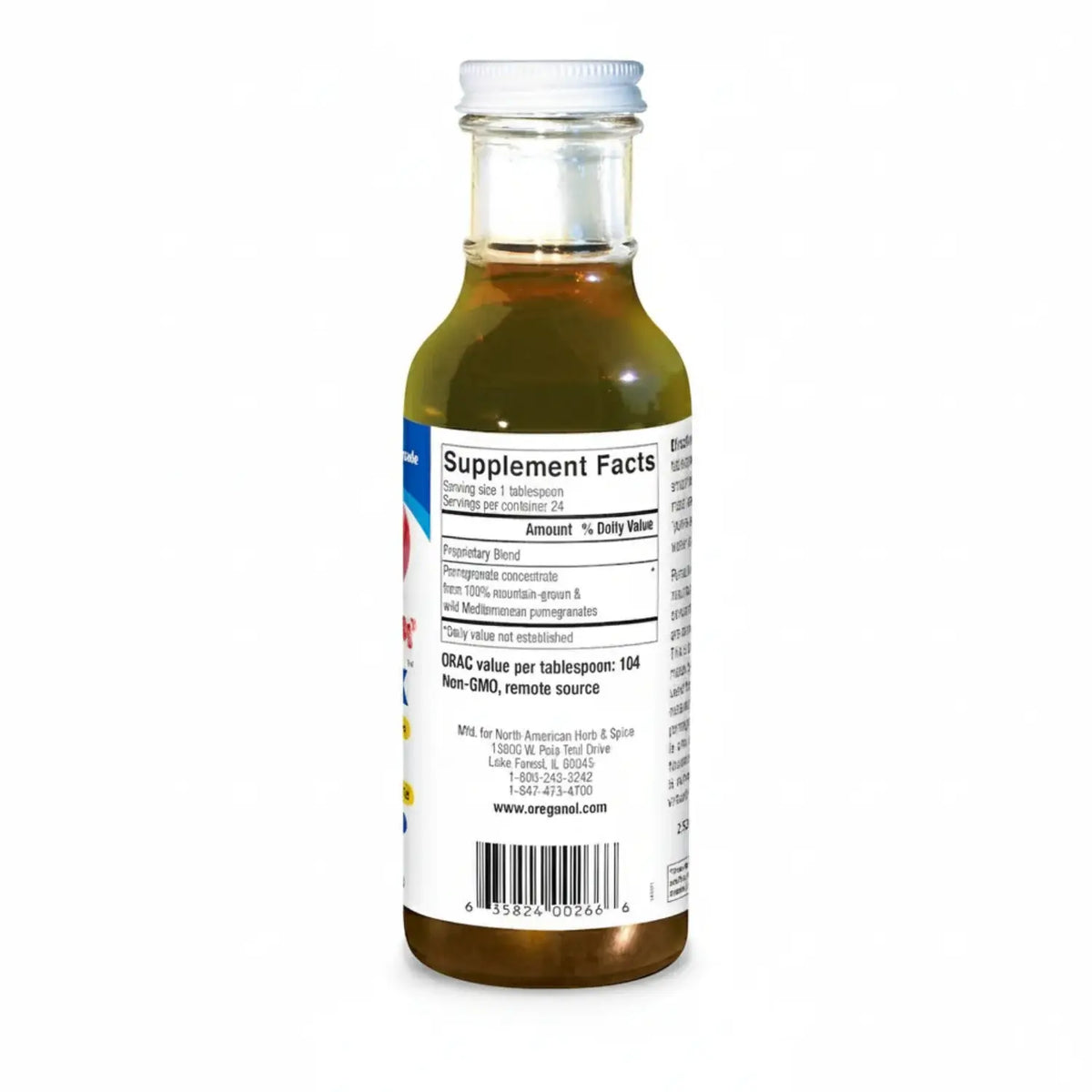 Wild Mediterranean Pomegranate Concentrate in a bottle with supplement facts label.