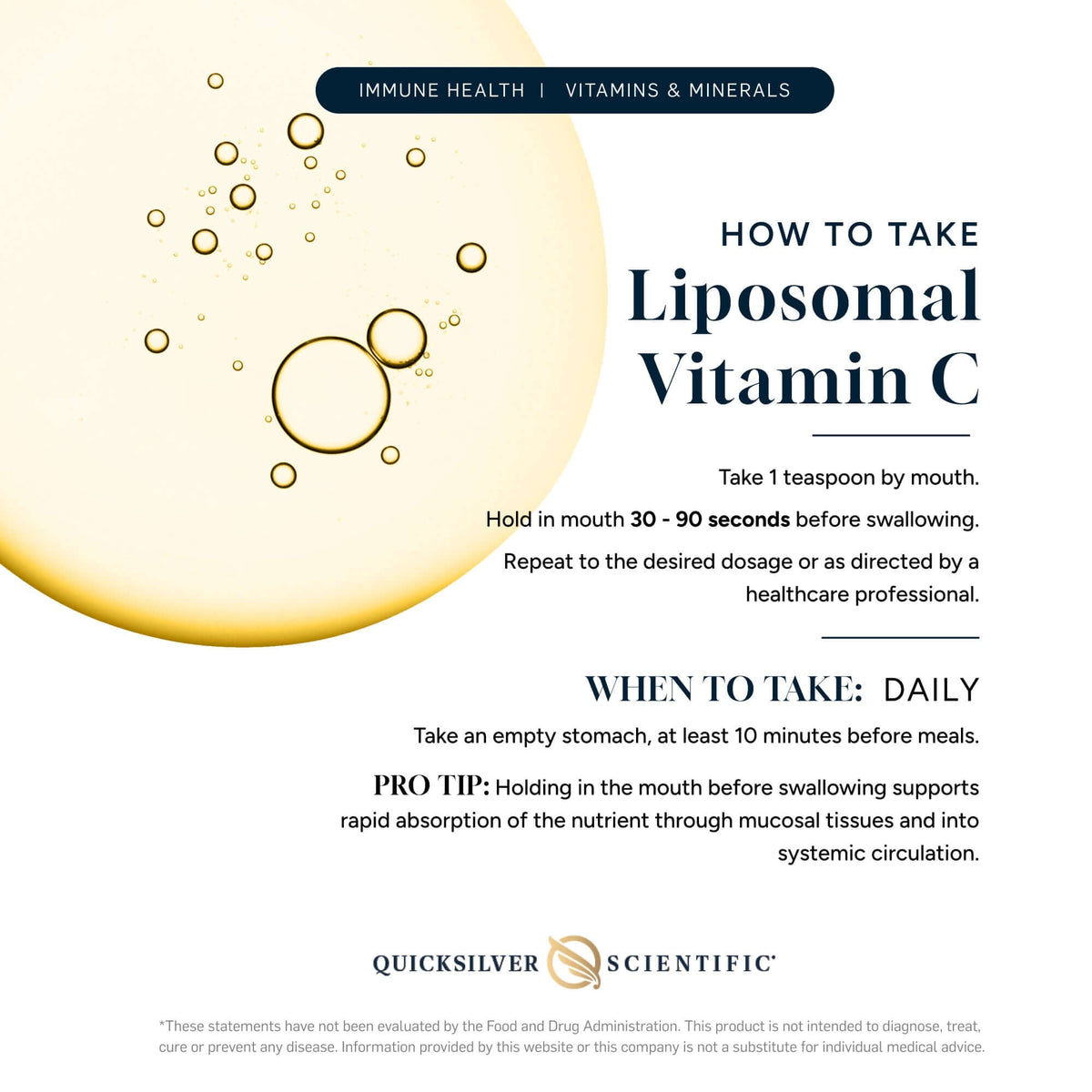 Instructional guide on how to take Liposomal Antioxidant Vitamin C for optimal health benefits.