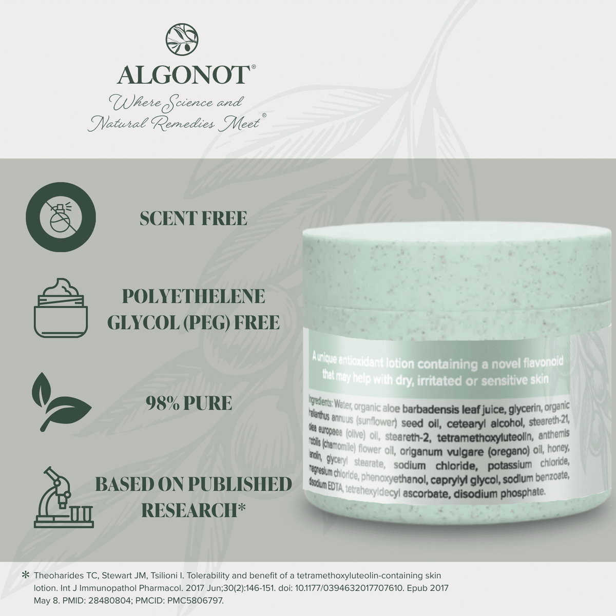 GentleDerm - Antioxidant Sensitive Skin Moisturizer product container, scent-free formula designed for sensitive skin.