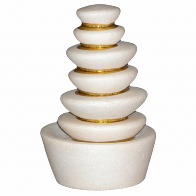 Stack of stacked stones on a white background