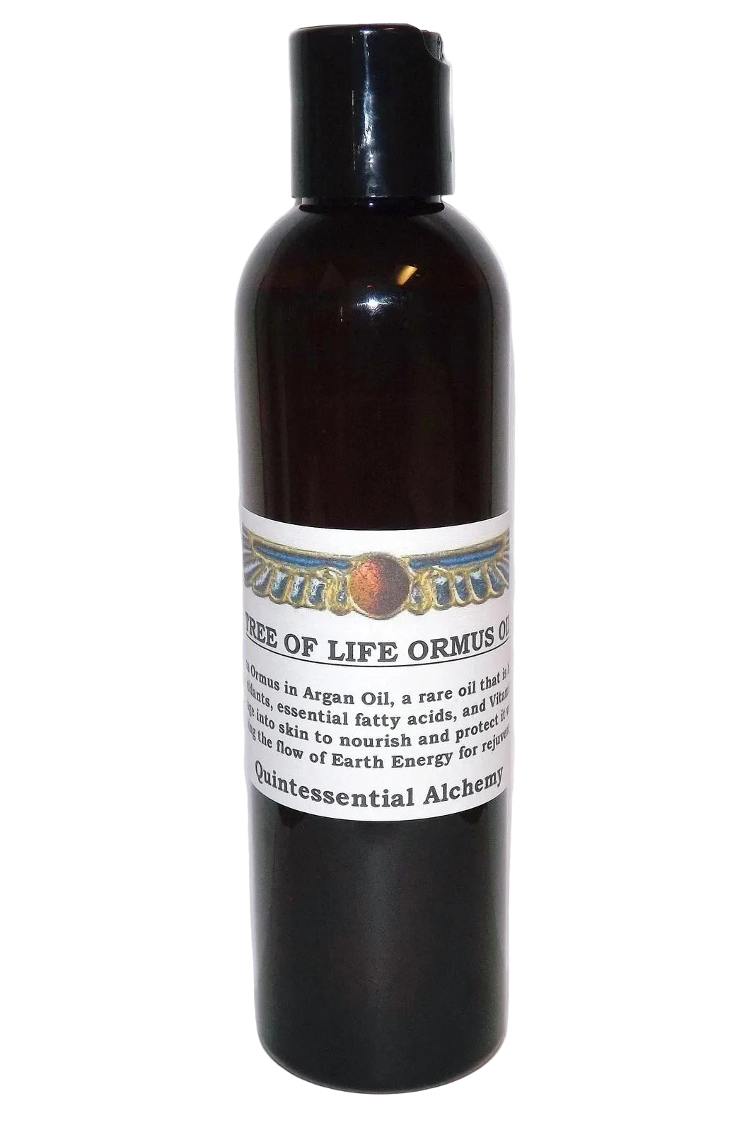 Tree of Life ORMUS Oil for Energetic Skin Vitality in a dark glass bottle with a label.