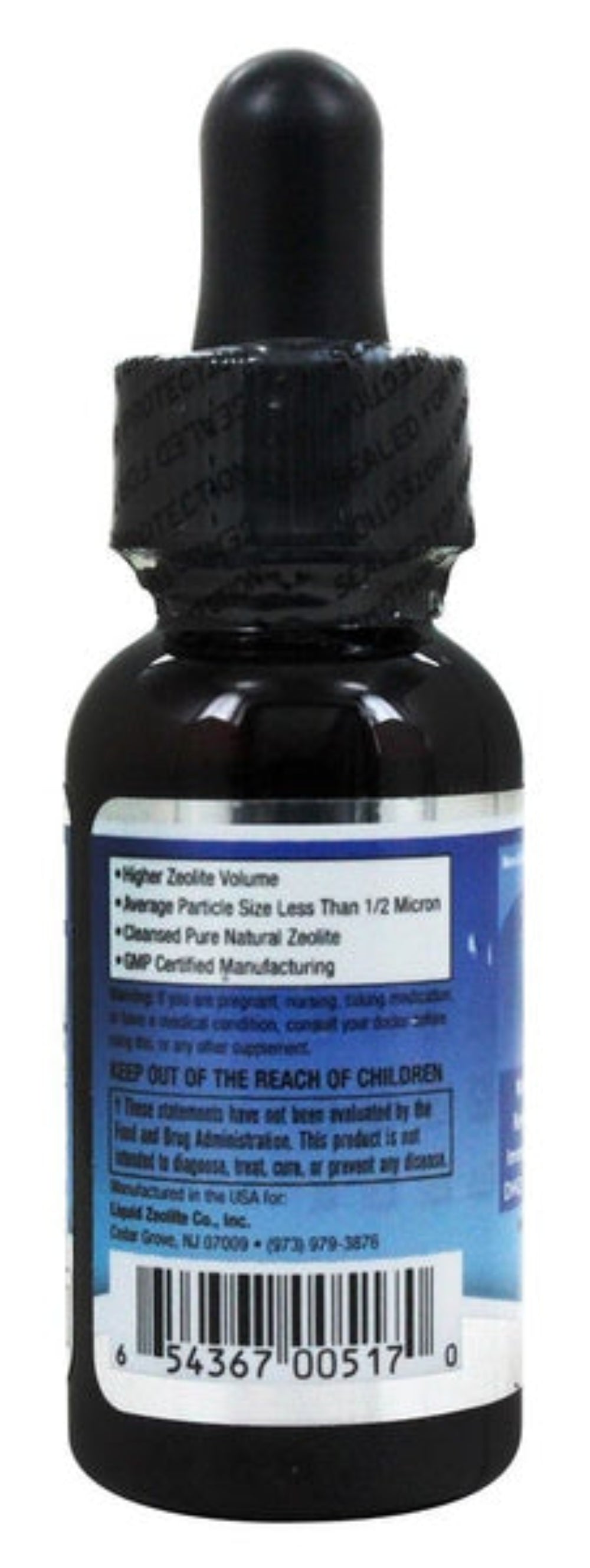 Ultra Liquid Zeolite bottle with dropper, a Natural Heavy Metal Binder, for detox and cleansing purposes.