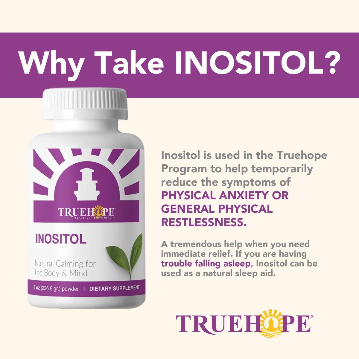 Inositol for Cellular Signaling and Metabolic Balance, dietary supplement that supports sleep and reduces physical anxiety.