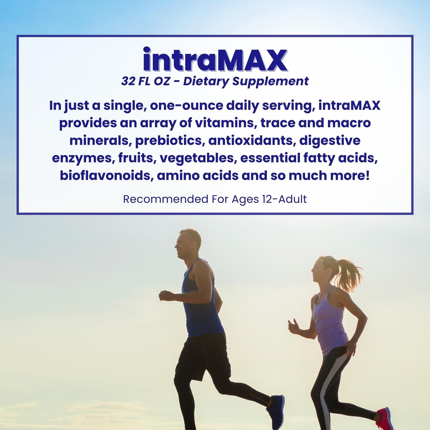 intraMAX - Complete Multivitamin and Trace Mineral Formula with active individuals exercising outdoors.