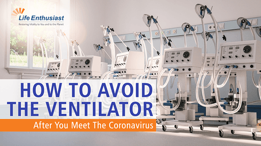 Image of medical ventilators with the text 'How to Avoid the Ventilator' for a podcast episode.