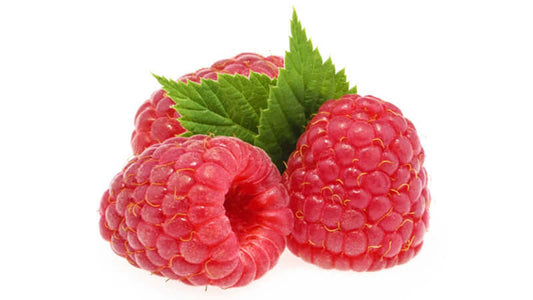 Fresh raspberries with green leaves, highlighting ellagitannins explained in nutrition.