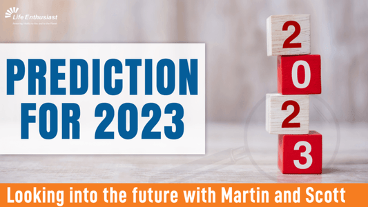 Prediction for 2023 with blocks representing the year, featuring insights from Martin and Scott.