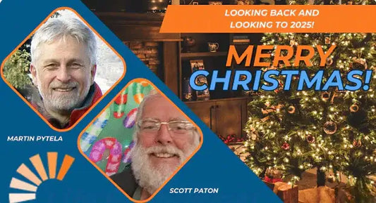 Podcast hosts Martin Pytela and Scott Paton celebrate Christmas while discussing Looking Back and Looking to 2025.