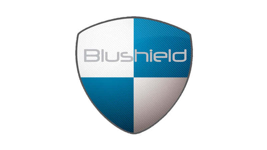 Logo of Blushield Technology Simplified showcased on a shield design, representing the brand's innovative approach.