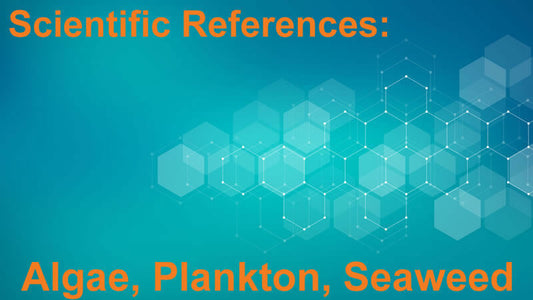 Scientific References Algae Plankton Seaweed graphic image highlighting marine science topics