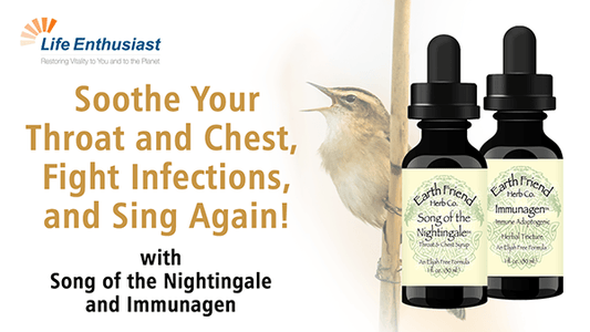 Throat and Immune Tinctures featured with herbal extracts for soothing throat and boosting immunity.