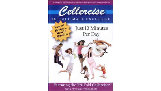 Cellerciser Workout DVD cover showcasing various exercises and benefits of just 10 minutes per day.