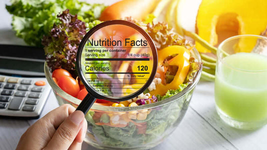 Nutrition facts on a salad bowl, highlighting important details, related to Food Labelling.