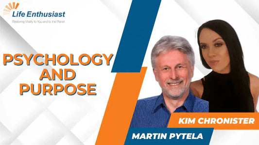 Podcast image featuring Kim Chronister and Martin Pytela discussing Psychology and Purpose.