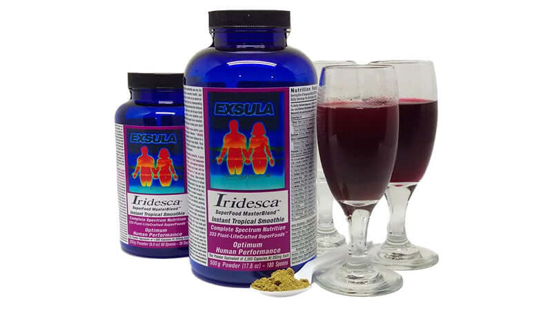Iridesca: Designing the Ingredients displayed with supplements and beverages for optimal human performance.