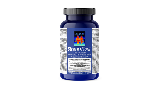 Strata Flora gut health supplement bottle for optimal gut health supplements review 2026.