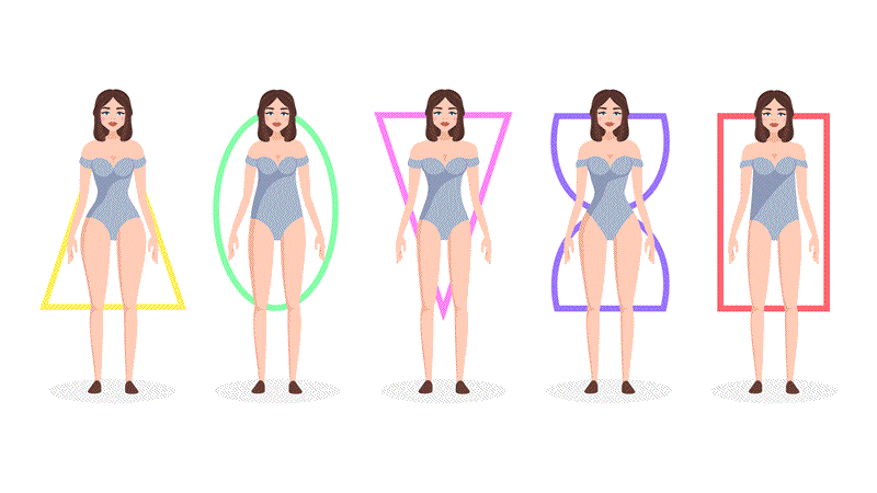 Illustration of different body types representing Body Types and Fat Loss.