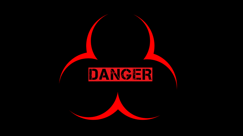 Currently at Fukushima: warning symbol indicating danger related to radiation.