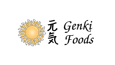 Genki Live and Fermented Whole Food Probiotics logo featuring a sun and the text Genki Foods.