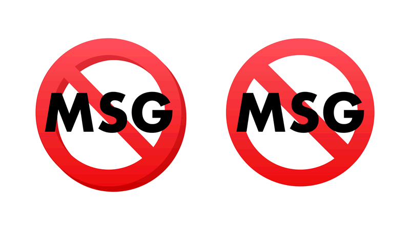 Two red no MSG symbols representing the article MSG is Slowly Poisoning America.
