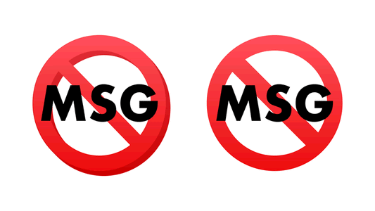 Two red no MSG symbols representing the article MSG is Slowly Poisoning America.