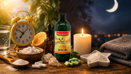 Magnesium supplement setup showing morning and nighttime use