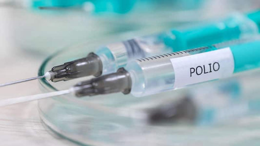 Syringes labeled as POLIO representing the fight against Marco Polio in healthcare.