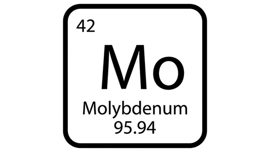 Periodic table element symbol for Molybdenum with atomic number 42 and atomic weight 95.94.