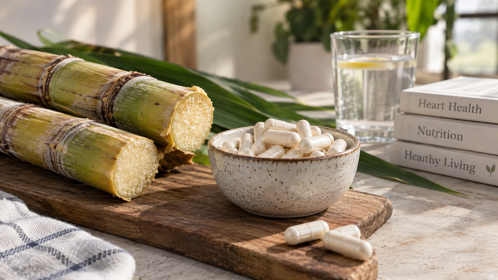 Policosanol supplement with sugar cane extract
