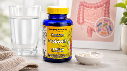 Probiotic supplement showing signs probiotics are working for digestive health 