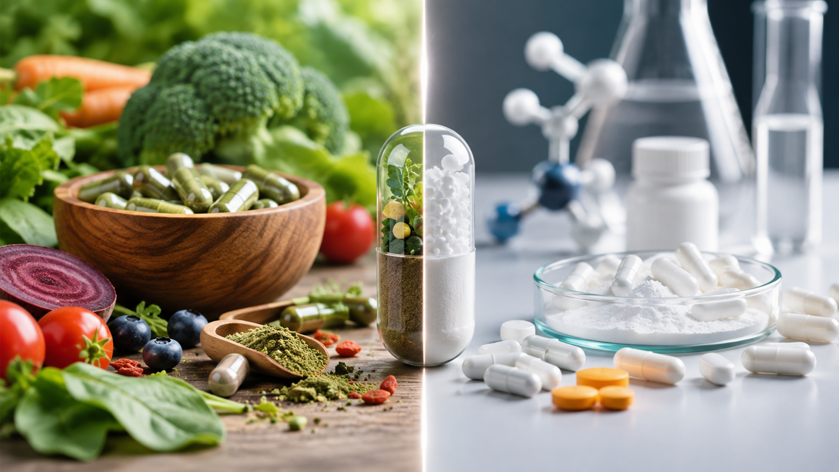 Whole food supplements Vs. synthetic vitamins comparison.