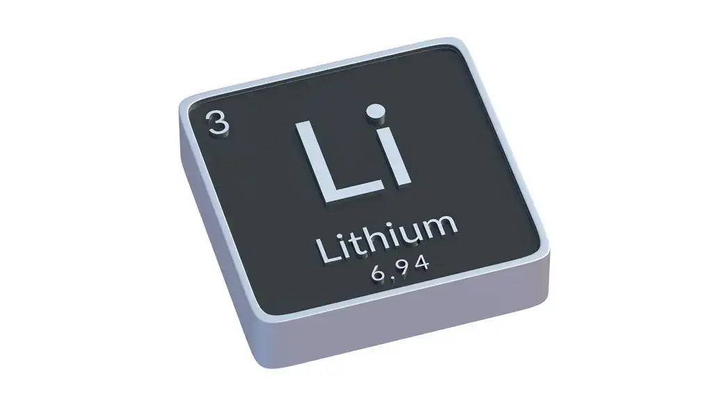 Lithium element block with symbol Li and atomic number 3, representing the element Lithium.