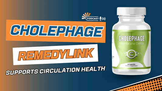 Cholephage supports circulatory health with Cholephage shown in a dietary supplement bottle.